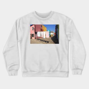 Laundry day in Burano Crewneck Sweatshirt